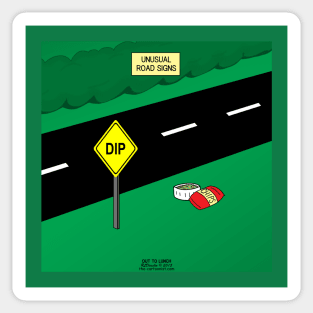 Unusual Dip Warning Sign Sticker